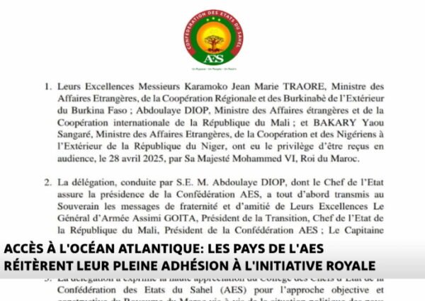 Accès à l’océan Atlantique : les pays de l’AES réitèrent leur pleine adhésion à l’Initiative Royale